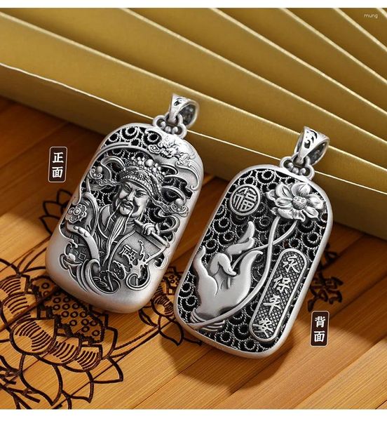 Colliers pendants Collier Bouddha vintage pour hommes et femmes bijoux religieux Amulet Gift Manjusri Bodhisattva Guanyin