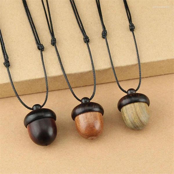 Pendentif Colliers Vintage Can Ouvert Ebony Acorn Gawu Box Long Collier Bijoux Souhaitant Bouteille