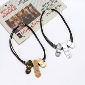 Collares con colgante, cadenas Vintage en el cuello, gargantilla geométrica redonda, bisutería de moda 2023 para mujer, accesorios de suspensión