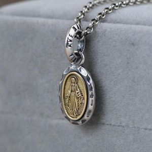 Pendentif Colliers Vintage Classique Mode Ovale Vierge Marie Collier Pour Hommes Femmes Religion Amulettes Foi Église Accessoires