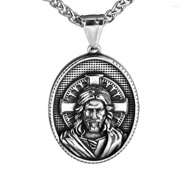 Colliers pendants vintage croix Jésus Commémoratif Médaille Charme Collier pour hommes Fashion Christmas de la Saint-Valentin Gift Protector Bijoux