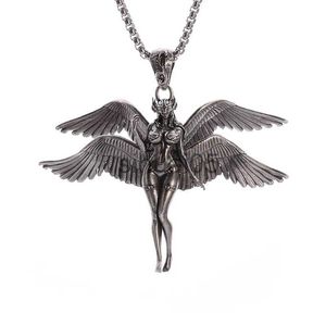 Pendentif colliers Design Vintage ailes saint ange pendentif collier pour hommes femmes collier amulette accessoire bijoux cadeau x1009