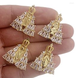Pendentif Colliers Vintage Pyramides Égyptiennes Collier Catholicisme Croix Vierge Marie Jésus Plaqué Or Zircon Fine Jewelry Making Amulette
