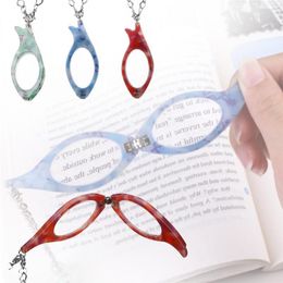 Hanger Kettingen Vintage Opvouwbare Leesbril Kettinglezer Ketting Shellhard Oudere Vergrootglas Sieraden Gift Kleurrijk Frame