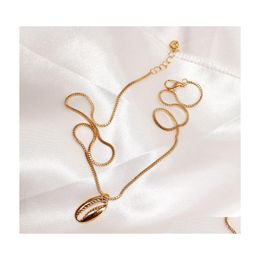 Hanger kettingen vintage gouden sier kleur modeconch shell ketting voor vrouwen vorm eenvoudige zeeschelp oceaan strand boho sieraden cadeau dhksd