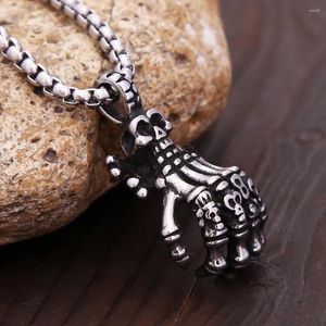 Collares colgantes góticos vintage 316l skull de acero inoxidable collar fantasma para hombres para hombres regalos de joyería de punk creativo único al por mayor