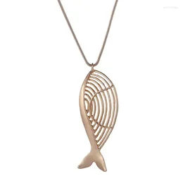 Pendentif Colliers Vintage Gothique Baleine Forme Collier Pour Femmes Simple Poisson Pull Chaîne Accessoires Bijoux