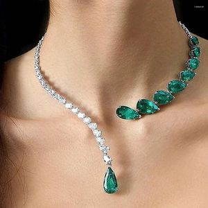 Colliers pendants Vintage Green Open Open Hingestones Colliers Droplettes d'eau Crystal Crystal Bridal Choker Wedding