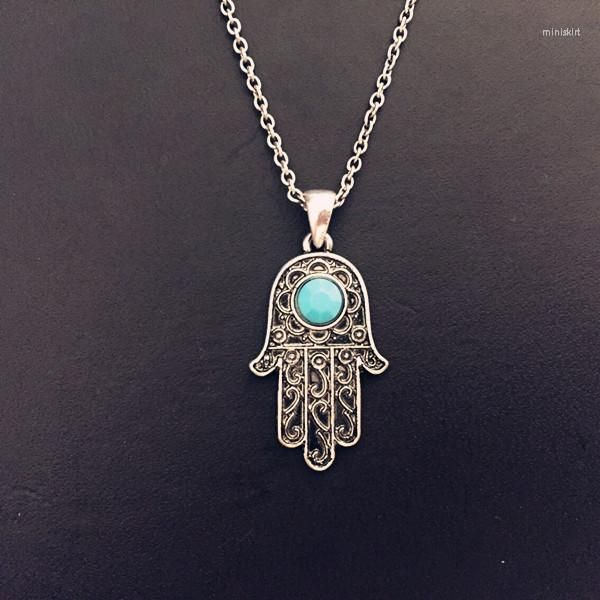 Pendentif Colliers Vintage Hamsa Main Fatima Palm Collier pour Femmes Bijoux En Gros