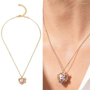 Colliers pendants Collier d'étoile de coeur vintage pour femmes Elegant Crystal Choker Ajustement Chaîne Jewelry Party Neckear