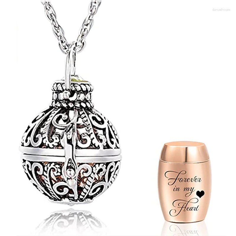 Pendant Necklaces Vintage Hollow Flower Urn Necklace For Forever Cremation Jewelry Jar Keepsake Locket