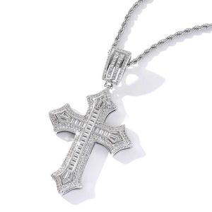 Colliers de pendentif vintage Long Lab Diamond Cross Pendant 14K Gold Party Mariage Pendants Collier pour femmes hommes Hiphop Jewelry Gift 240419