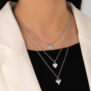 Hanger kettingen vintage liefde multi -gelaagde ketting geschikt voor dames geometrische metalen pailletten 3/ stuk set Boheemse sieraden