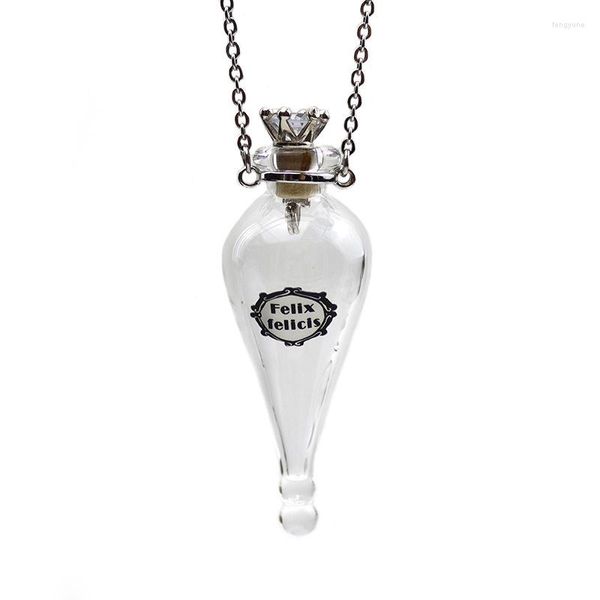 Pendentif Colliers Vintage Bouteille En Verre Magique Souhaitant À La Dérive Potion De Liège Chanceux DIY Goutte D'eau Amulette Chandail Chaîne Bijoux