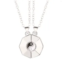 Pendentif Colliers Vintage Couples magnétiques Collier Bijoux Puzzle dans la conception Yin-Yang pour ami amitié Express B88