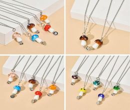 Colliers pendants Collier magnétique vintage avec boucles d'oreilles de champignons Bell Punk BFF Amitié bijoux Decoration Gift For Girl Women3402372