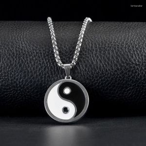 Pendentif Colliers Vintage Hommes Collier Style Chinois Yin Yang Tai Chi Pour Hommes Mâle Bijoux Accessoires Partie Cadeau En Gros