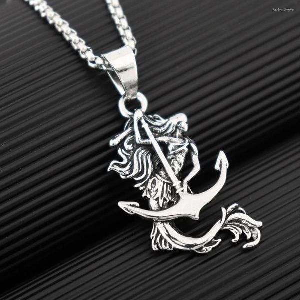 Collares colgantes Mermaid Anchor Charm Collar para hombres Fashion Hip Hop Punk Jewellry Accesorios Fiesta de regalo Al por mayor