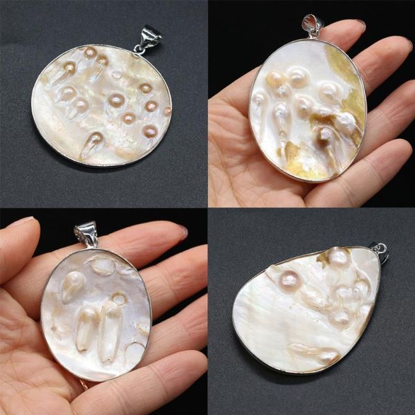 Pendentif Colliers Vintage Naturel Perle D'eau Douce Shell Pendentifs Aucun Processus Pour La Fabrication De Bijoux Collier Cadeaux AccessoiresPendentif