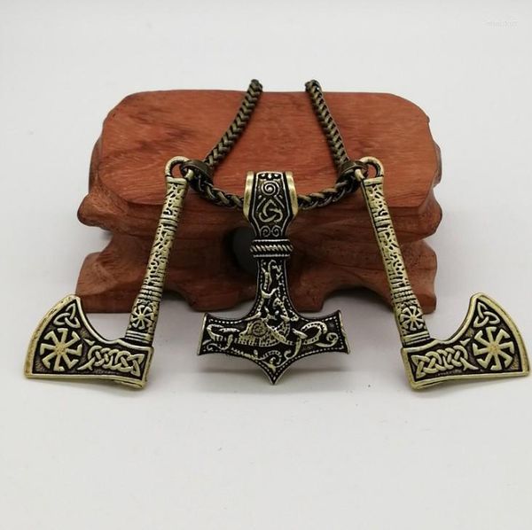 Pendentif Colliers Vintage Nordique Viking Rune Axe Rétro Ethnique Talisman Collier Homme