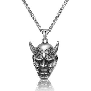 Pendentif Colliers Vintage Punk En Acier Inoxydable 316L Fantôme Crâne Masque Collier Cool Mens Anger Rock Party Bijoux