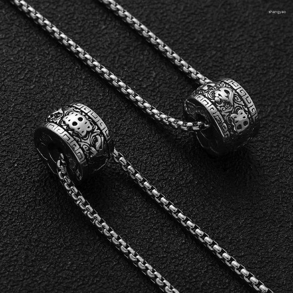 Pendentif Colliers Vintage Punk Hommes Métal Cool Cuir Chaîne Collier Mode Bijoux Cadeau En Gros