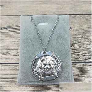 Hangende kettingen Vintage retro Pomeranian ketting Hoge kwaliteit Women Dog sieraden Drop levering Hangers Dhgarden Dhhmi