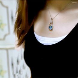 Pendentif Colliers Vintage Argent Couleur Chaîne Cristal En Forme De Coeur Souhaitant Bouteille Collier Pour Femmes Mode Féminine Dérive Bijoux