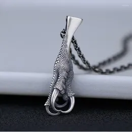 Anhänger Halsketten Vintage Silber Farbe Drachen Klaue Halskette Für Männer Frauen Gothic Punk Hip Hop Schmuck Zubehör
