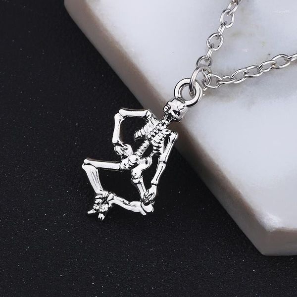 Pendentif Colliers Vintage Crâne Collier Femmes Hommes Hip Hop Punk Minuscule Couleur Bébé Squelette Unisexe Ras Du Cou Bijoux Accessoires Cadeaux