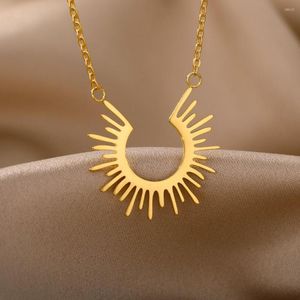 Hanger kettingen vintage zonnebloem choker voor vrouwen mannen boho sunburst feest accessoires sieraden cadeau kraag femme