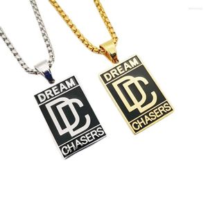 Hanger Kettingen Vintage Titanium Rvs Dream Chaser Ketting Mannen Vrouwen Mode DC Mini Dog Tag Sieraden Gift