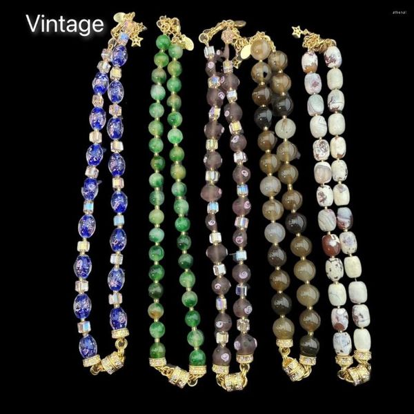 Colliers pendentifs variété vintage de collier en verre de chaîne universelle magnétique en option