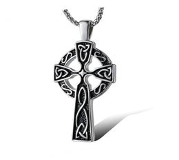 Colliers pendants vintage viking irish concentrique nœud collier pour hommes rétro lrish celtics bijoux masculin religieux 24inch8860266
