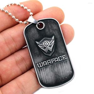 Pendentif Colliers Vintage Warface Signe Collier Pour Hommes Femmes Haute Qualité Pistolet Noir Chaîne En Métal Chien Tag Fans Fête Bijoux Cadeaux