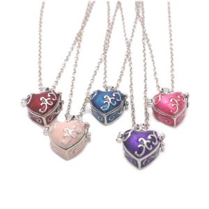 Collares pendientes Vintage Y2K caja de imagen de latón en forma de corazón rosa que se puede abrir cenizas de mascotas collar de recuerdo de pelo con cadena regalos de joyería