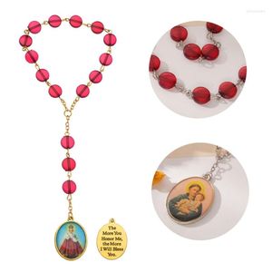 Pendentif Colliers Vierge Marie Collier Faveur Catholique Mini Chapelet Perles Bracelet Pour Femmes T8DE