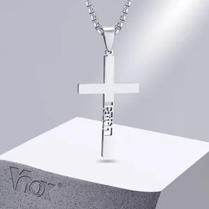 Pendentif Colliers Vnox Hommes Croix Foi avec boîte Chaîne Religieux Christian Bijoux Cadeaux pour papa mari grand-père