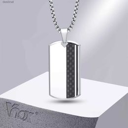 Pendentif Colliers Vnox hommes gravure gratuite en acier inoxydable chien Tag pendentif collier arrière personnalisé cadeau personnalisé pour lui bijoux L231017