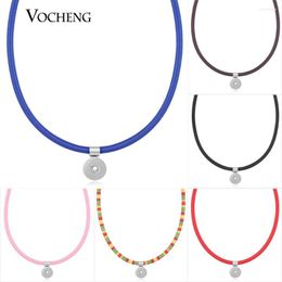 Pendentif Colliers Vocheng 18mm Gingembre Bouton Pression Bijoux 11 Couleurs Coton Collier NN-383