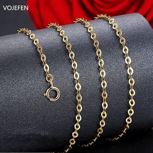 Pendentif Colliers Vojefen 18 K collier en or véritable délicat Original AU750 O chaînes lien beaux bijoux pour femmes hommes jaune Rose tour de cou 231017