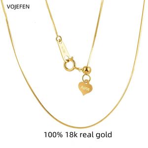 Pendentif Colliers VOJEFEN collier doré pour femmes cou chaîne or 18K Original luxe bijoux K cou serpent femme Long tour de cou 231017