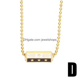 Colliers pendentifs Personnalité émail hip-hop Volip-Hop MTI MTI SADED STAR MOTEM pour les femmes bijoux de mode VNE143 Drop Livraison OTQBD