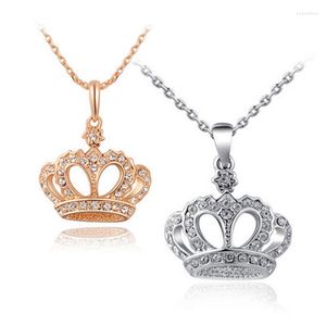 Collares pendientes VOQ moda corona de cristal completo para mujeres princesa cadena collar joyería fiesta regalos al por mayor