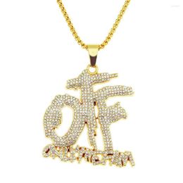 Pendentif Colliers WANGAIYAO Dominateur Cool Plein Diamant Couture Lettre Collier Personnalité En Trois Dimensions Creative Hipster Necklac