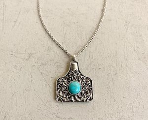 Colliers pendants bijoux occidentaux turquoise en pierre de vache de vache tendance ouest cadeau pour cowgirl3951546