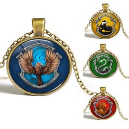 Colliers pendants Whole8 Styles Slytherin Crest Collier Bijoux Glass Cabochon Gift Y0029473509