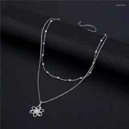 Hanger kettingen groothandel 10 zonnestelsel universum dubbele ketting planetaire kleur druppel roestvrij staal meisje dame mode sieraden