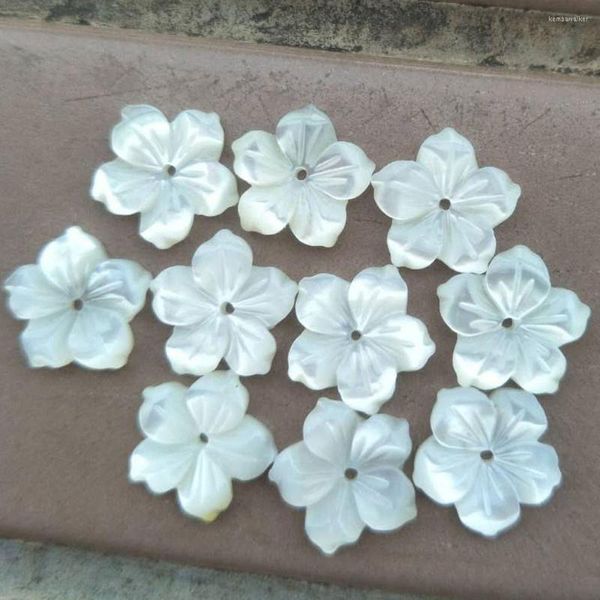 Pendentif Colliers En Gros 10 PCS 10mm 12mm 15mm 19mm Blanc Nacre Shell Fleur Art Femmes Hommes Perle C8711