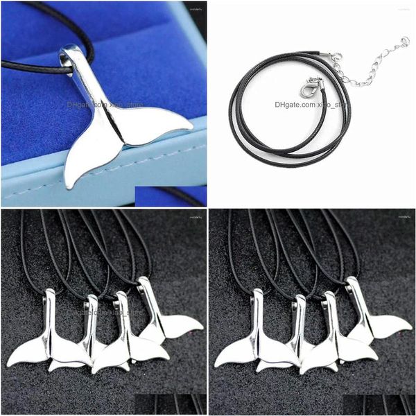 Pendentif colliers en gros 10 pièces/lot mode queue de baleine collier cadeau Hj07 livraison directe bijoux pendentifs Dhjxs